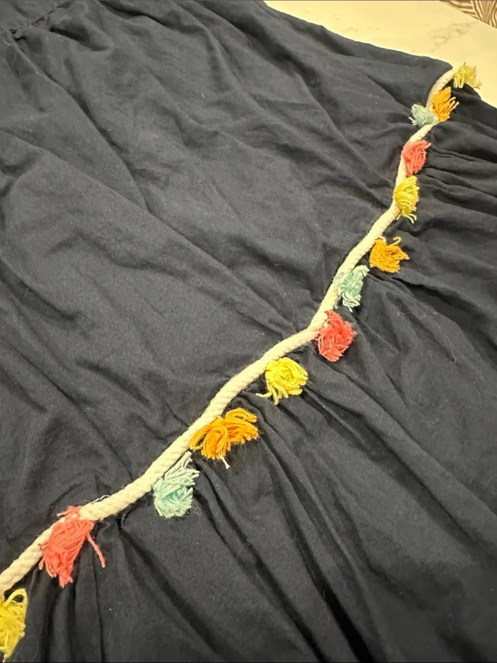 Lands End tassel maxi dress girls size 8 100% cotton